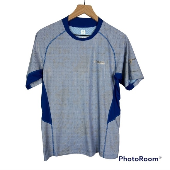 Columbia Blue Omni Freeze Titanium Short Sleeve Top Sz S - Picture 1 of 7